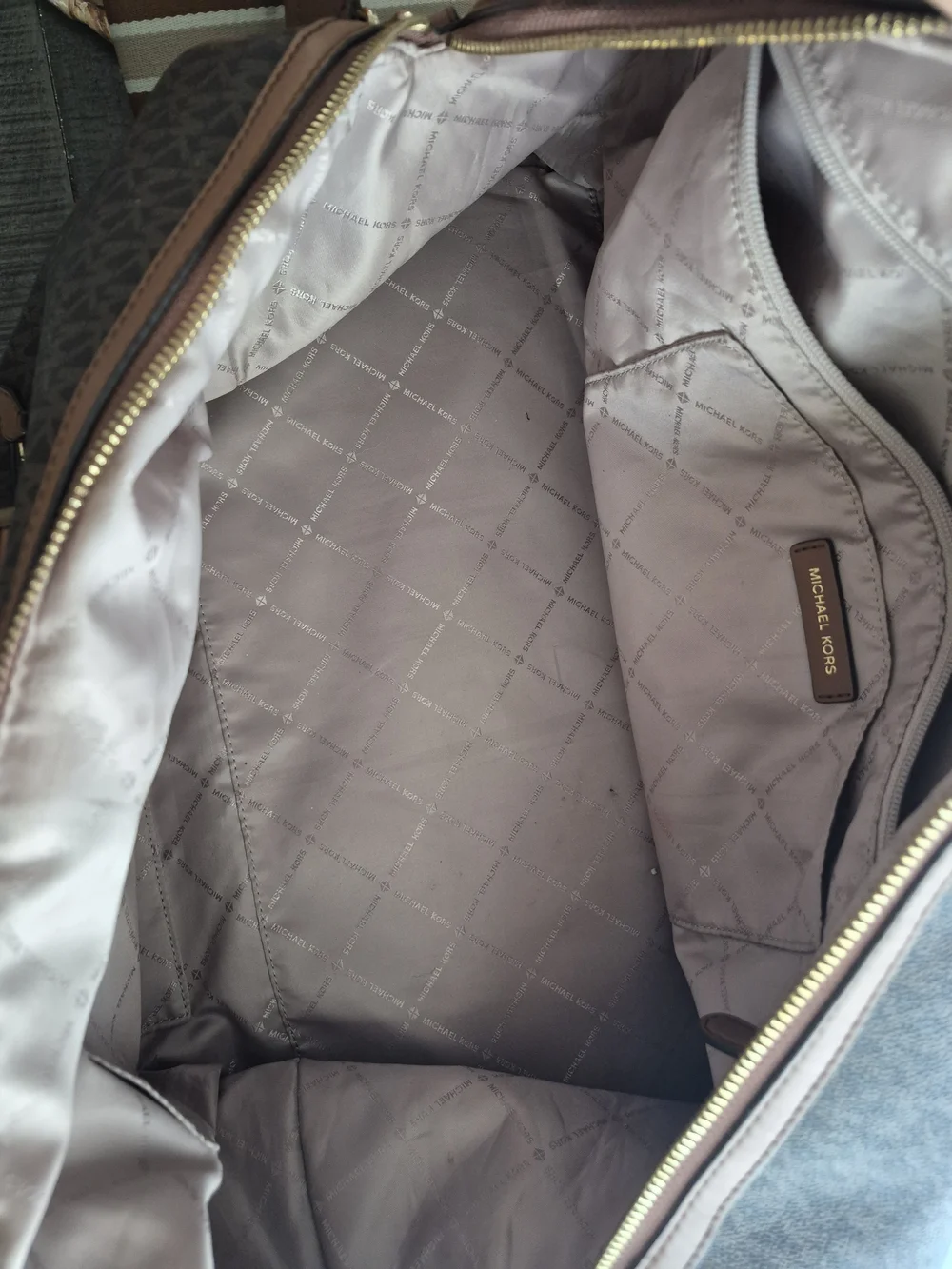 Michael Kors Men’s Brown Logo Travel Duffel Bag
